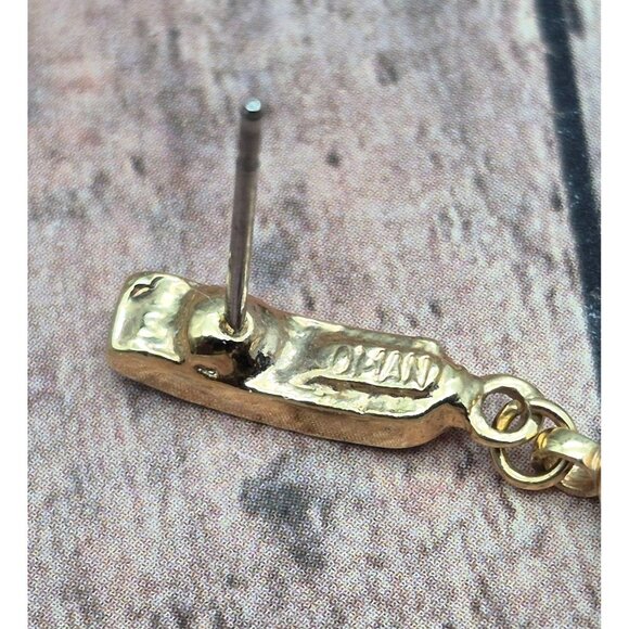 Lot of 2 Dainty Earrings MONET Cream Stud Flowers & Oman Drop Pearl & Rhinestone - Picture 8 of 10